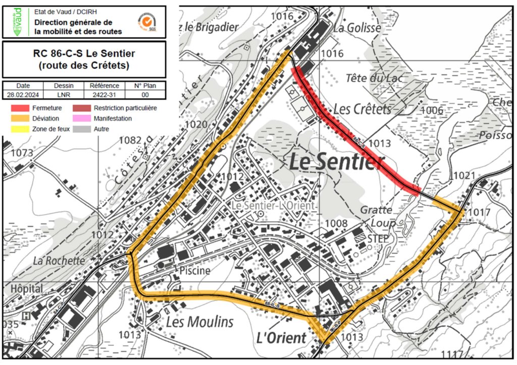 Fermeture de route – Le Sentier – L’Orient – Route des Crétets ...